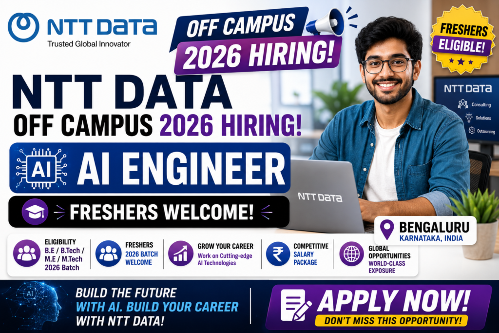 NTT DATA Off Campus 2026 Hiring For AI Engineer | Bengaluru