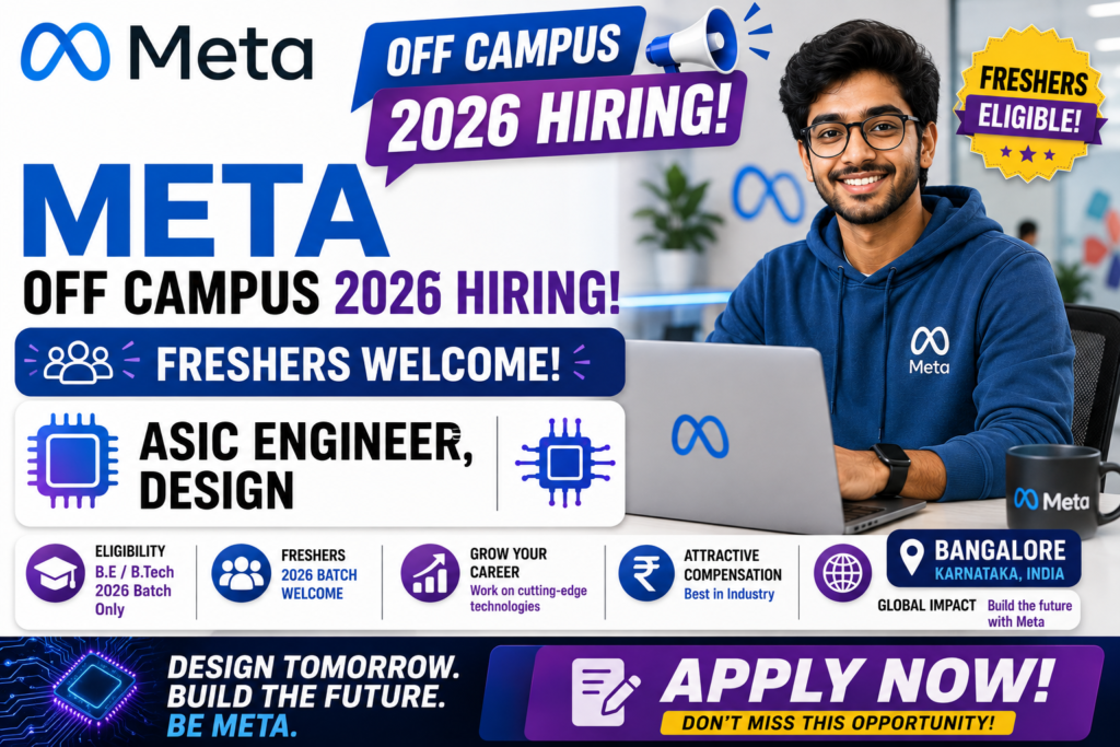 Meta Off Campus 2026 Hiring Freshers For ASIC Engineer, Design | Bangalore