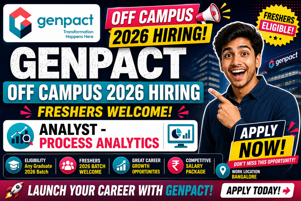 Genpact Off Campus 2026 Hiring Freshers For Analyst – Process Analytics | Bangalore