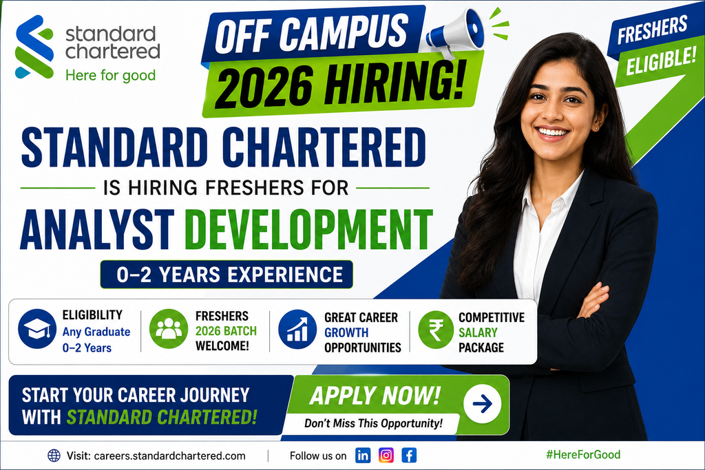 Standard Chartered Off Campus 2026 Hiring Freshers For Analyst Development | 0–2 Years