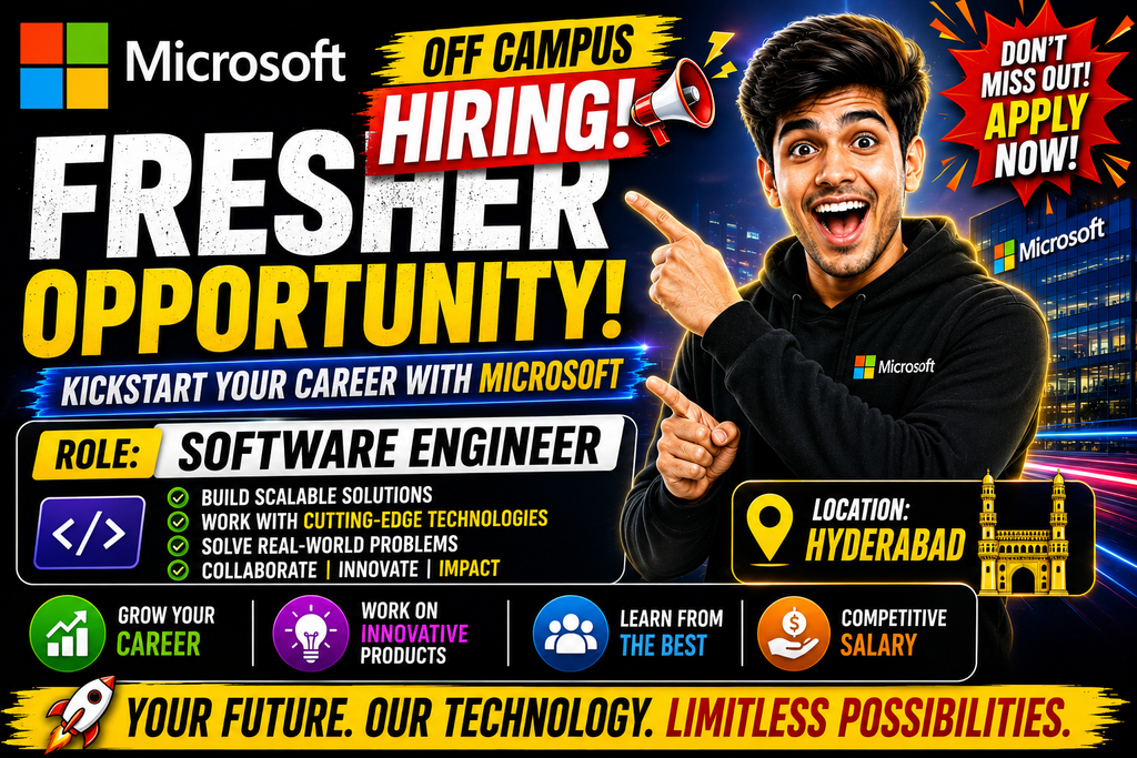 Microsoft Off Campus 2026 Hiring Fresher For Software Engineer | Hyderabad