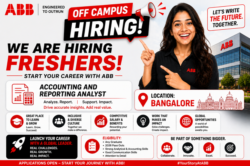 ABB Off Campus 2026 Hiring Freshers For Accounting and Reporting Analyst | Bangalore