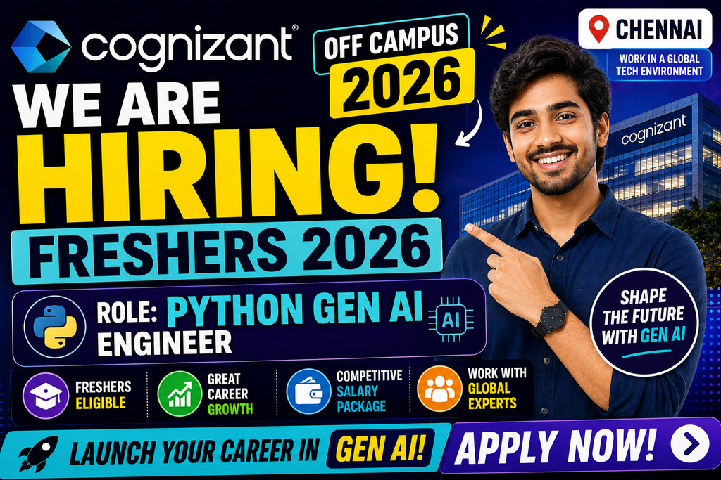 Cognizant Hiring 2026 For Python Gen AI Engineer | Chennai