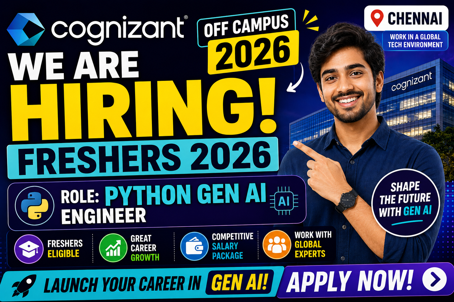 Cognizant Hiring 2026 For Python Gen AI Engineer | Chennai
