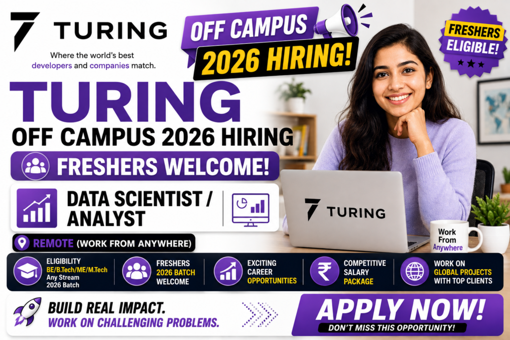 Turing Off Campus 2026 Hiring Freshers For Data Scientist/Analyst | Remote
