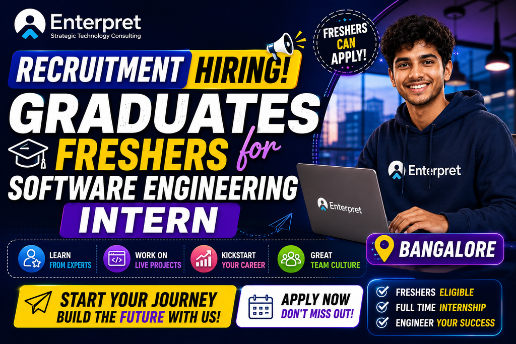Enterpret Recruitment Hiring Graduates Freshers for Software Engineering Intern | Bangalore