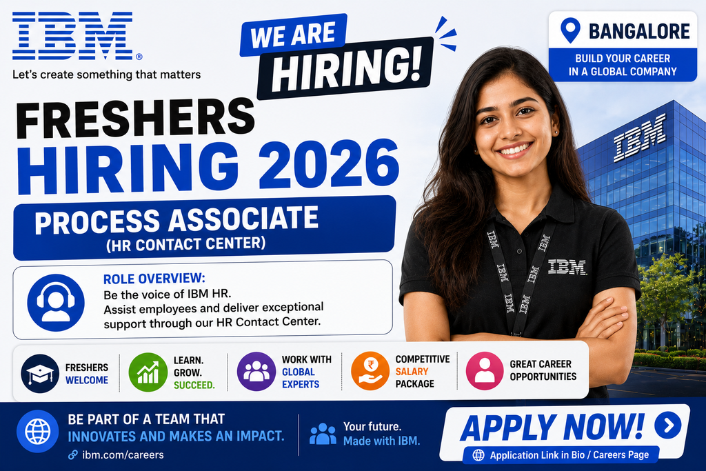 IBM Hiring 2026 Freshers For Process Associate (HR Contact Center) | Bangalore