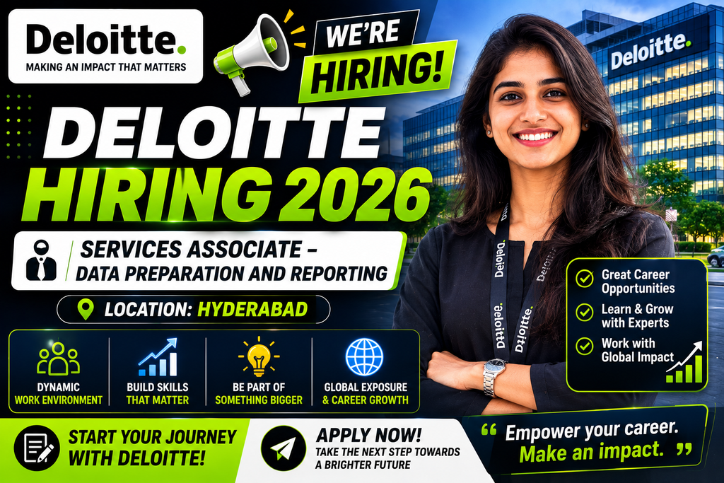Deloitte Hiring 2026 For Services Associate – Data Preparation and Reporting | Hyderabad