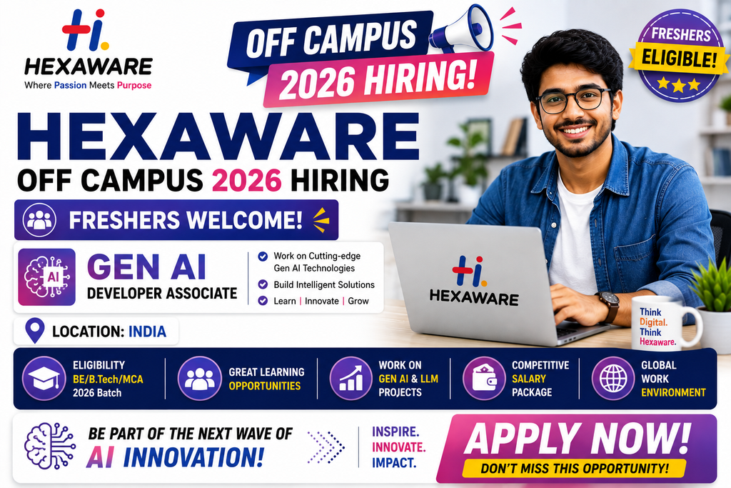 Hexaware Off Campus 2026 Hiring Freshers For Gen AI Developer Associate | India