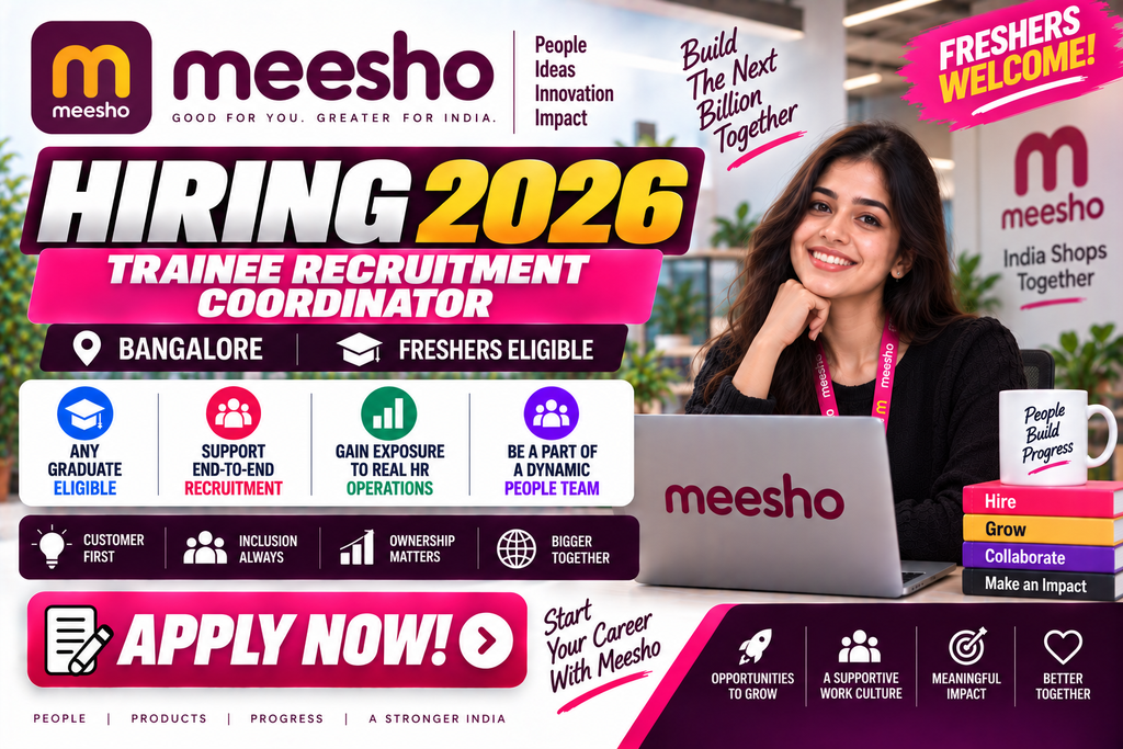 Meesho Hiring 2026 For Trainee Recruitment Coordinator | Bangalore