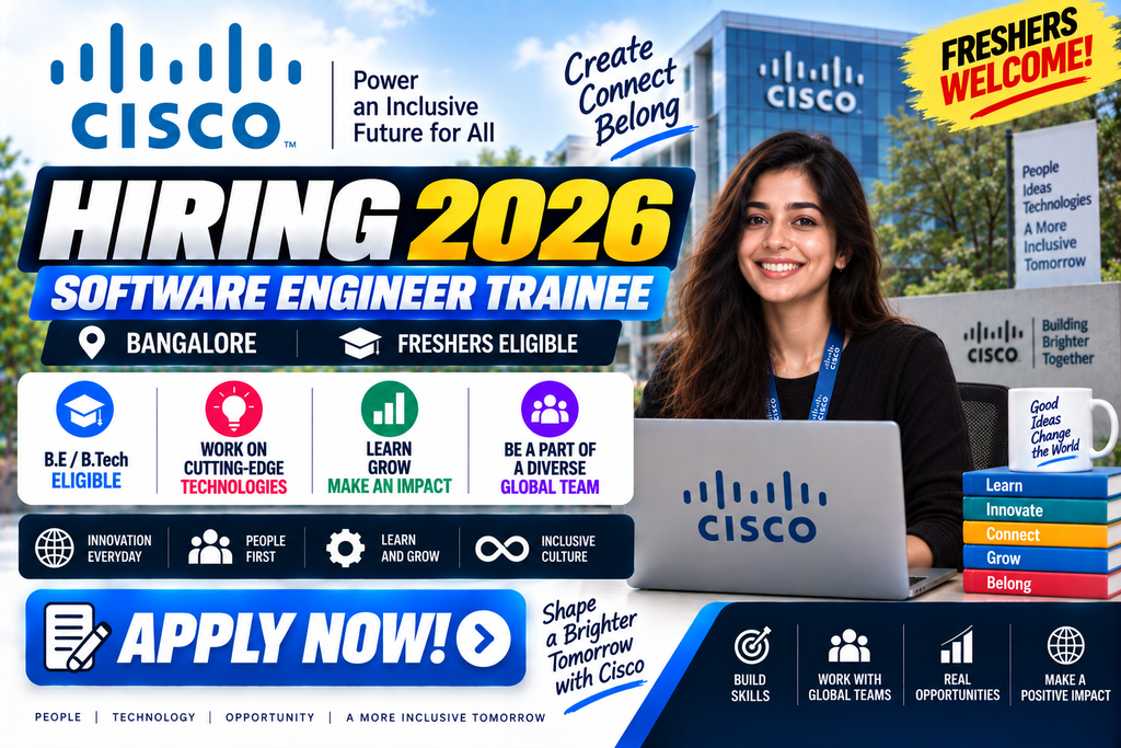Cisco Hiring 2026 For Software Engineer Trainee | Bangalore