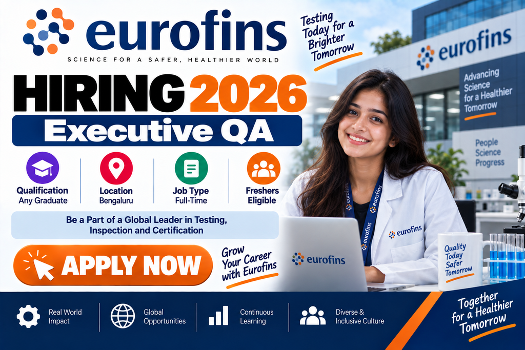 Eurofins Hiring 2026 For Executive QA | Bengaluru