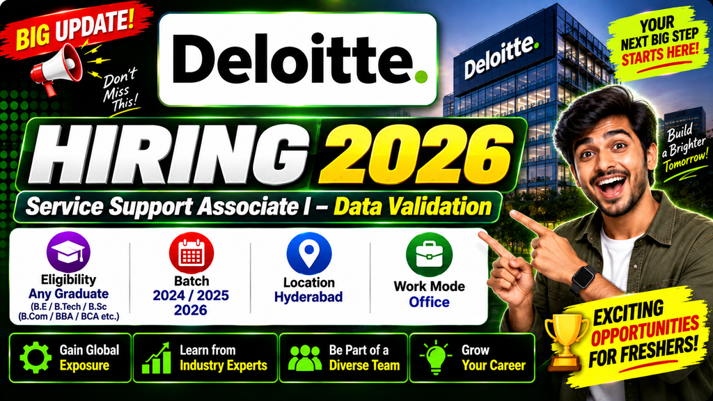 Deloitte Hiring 2026 For Service Support Associate I – Data Validation | Hyderabad
