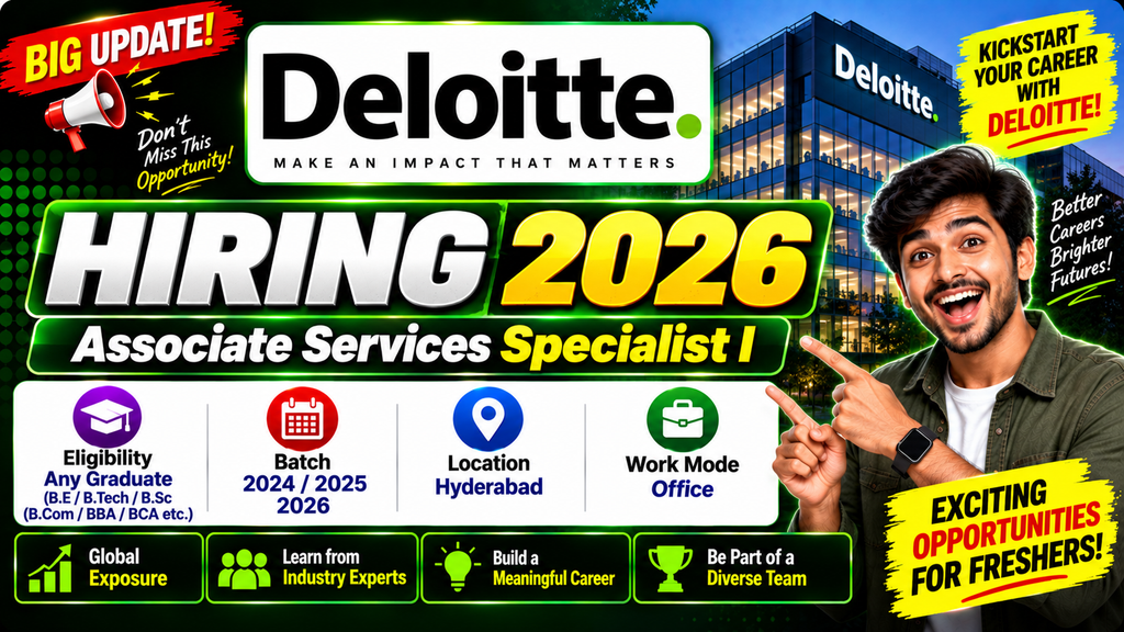 Deloitte Hiring 2026 For Associate Services Specialist I | Hyderabad