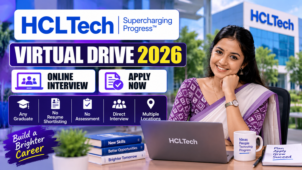 HCLTech Virtual Drive 2026 | 100 Openings, Process Associate | Bangalore