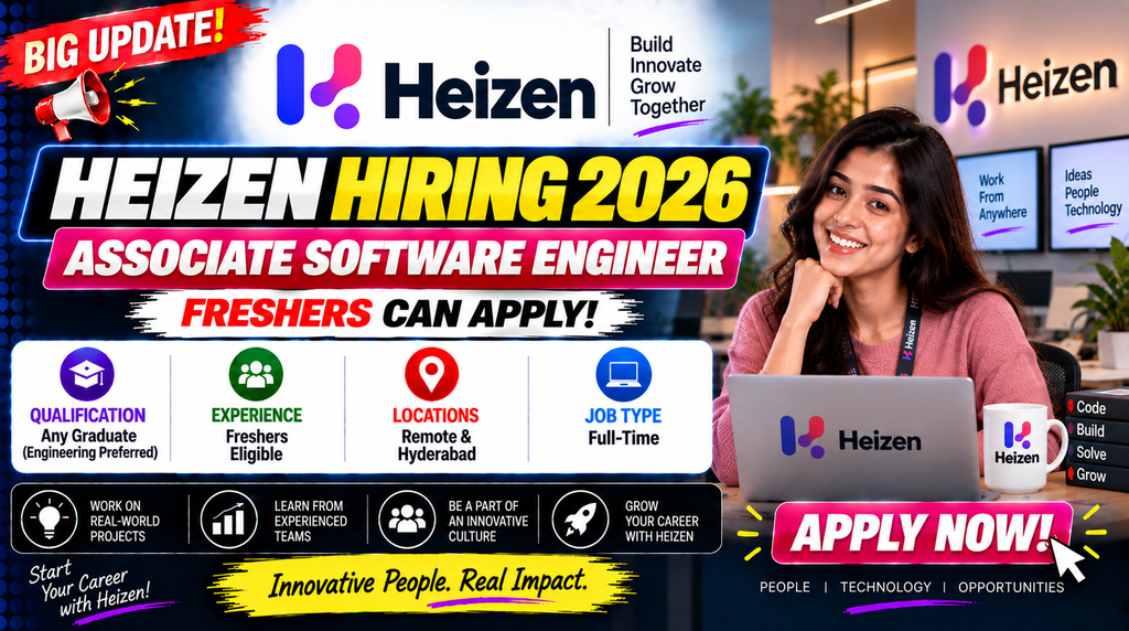 Heizen Hiring 2026 For Associate Software Engineer | Remote & Hyderabad