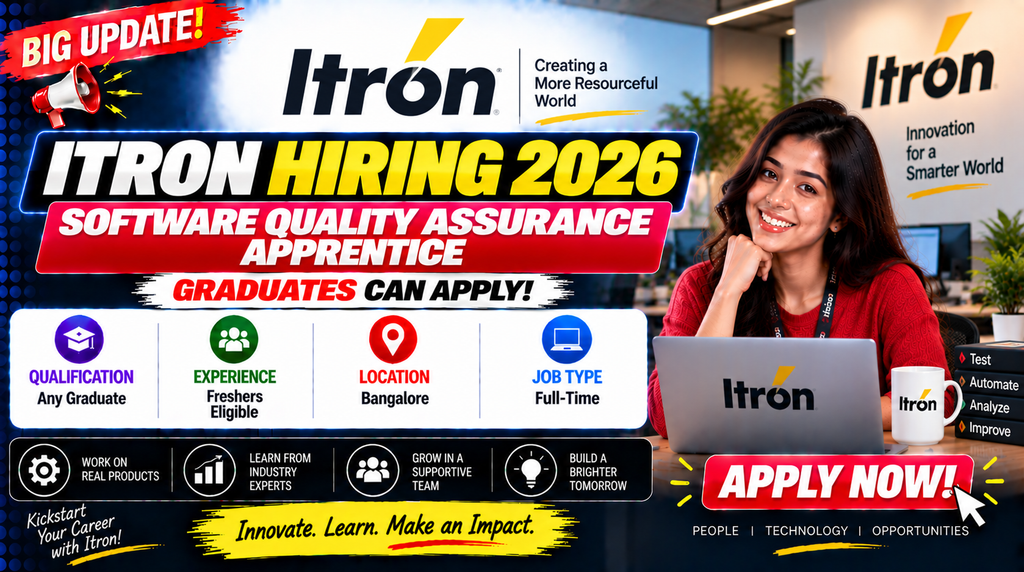 Itron Hiring 2026 For Software Quality Assurance Apprentice | Bangalore