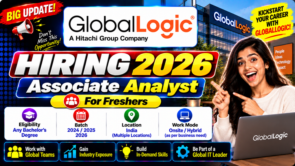 GlobalLogic Associate Analyst 2026 Hiring Freshers For Any Bachelor’s Degree | India