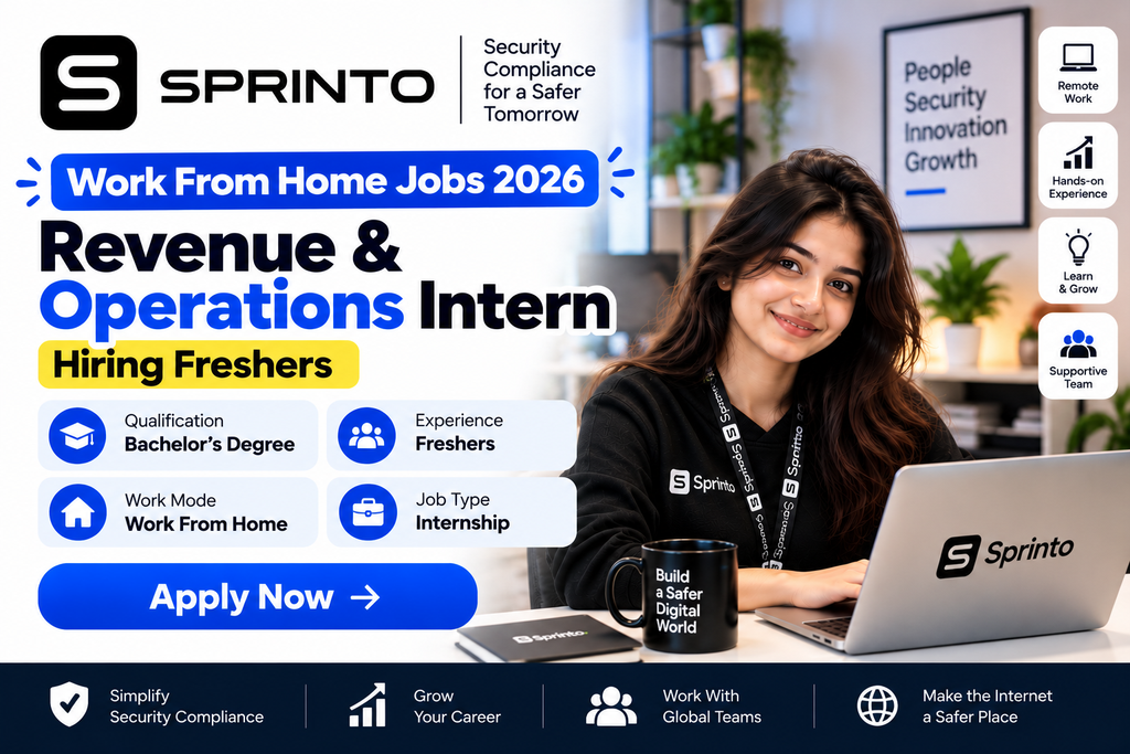 Sprinto Work From Home Jobs 2026 Hiring Freshers For Revenue & Operations Intern