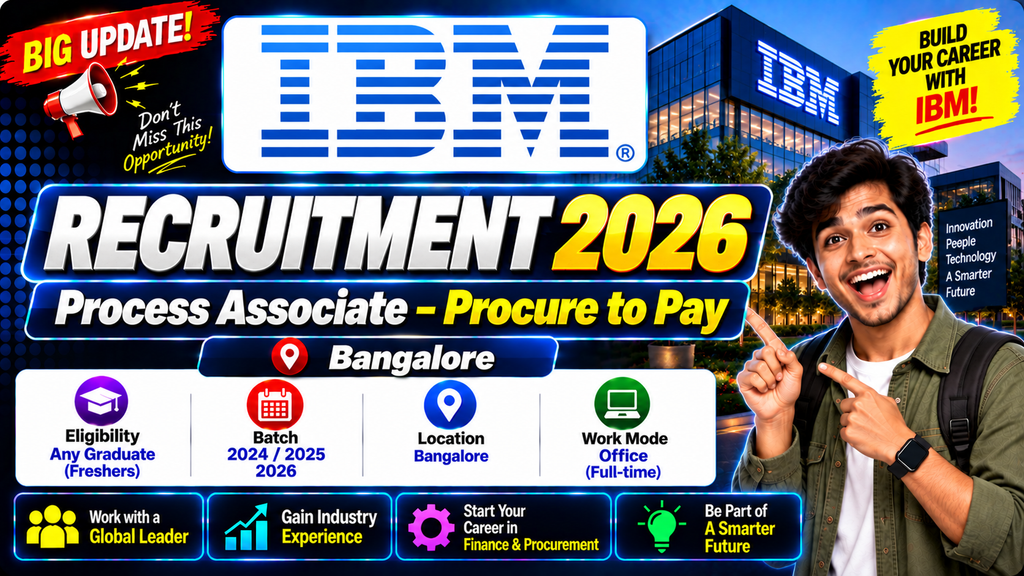 IBM Recruitment 2026 Hiring Freshers For Process Associate – Procure to Pay | Bangalore
