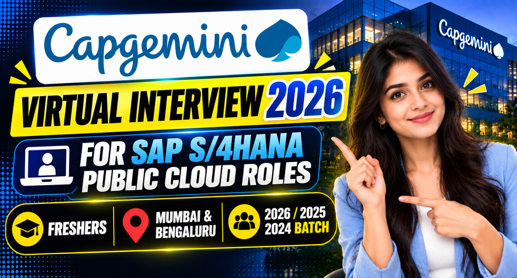 Capgemini Virtual Interview 2026 For SAP S/4HANA Public Cloud Roles | Mumbai & Bengaluru