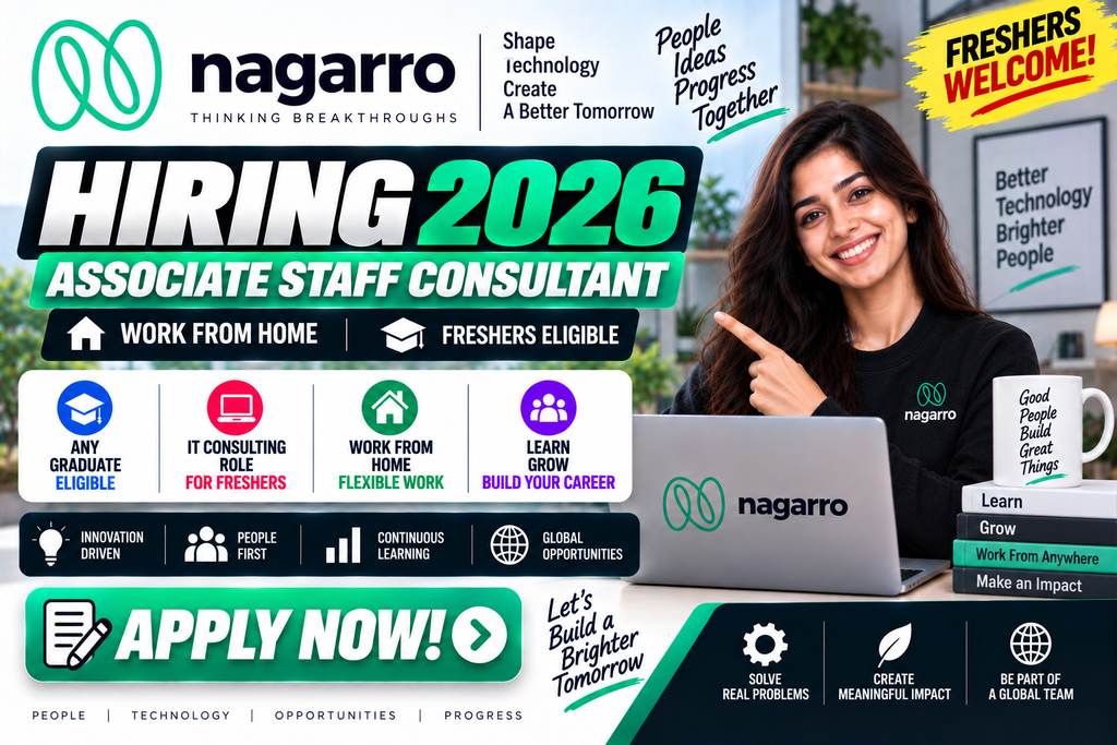Nagarro Recruitment 2026 Hiring Freshers For Associate Staff Consultant | Work From Home