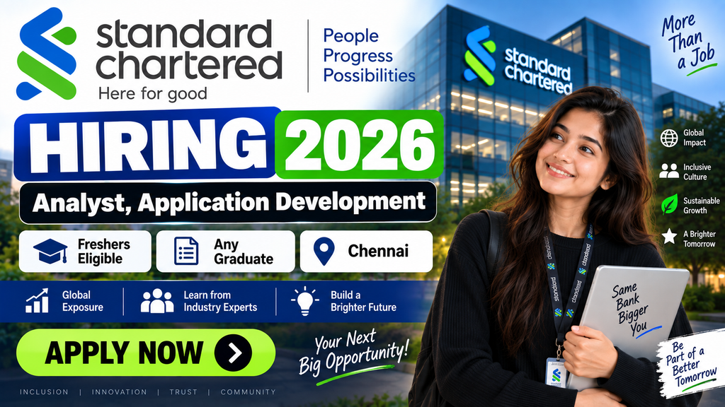 Standard Chartered Hiring 2026 For Analyst, Application Development | Chennai