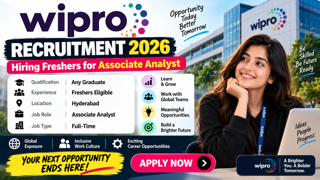 Wipro Recruitment 2026 Hiring Freshers For Associate Analyst | Hyderabad