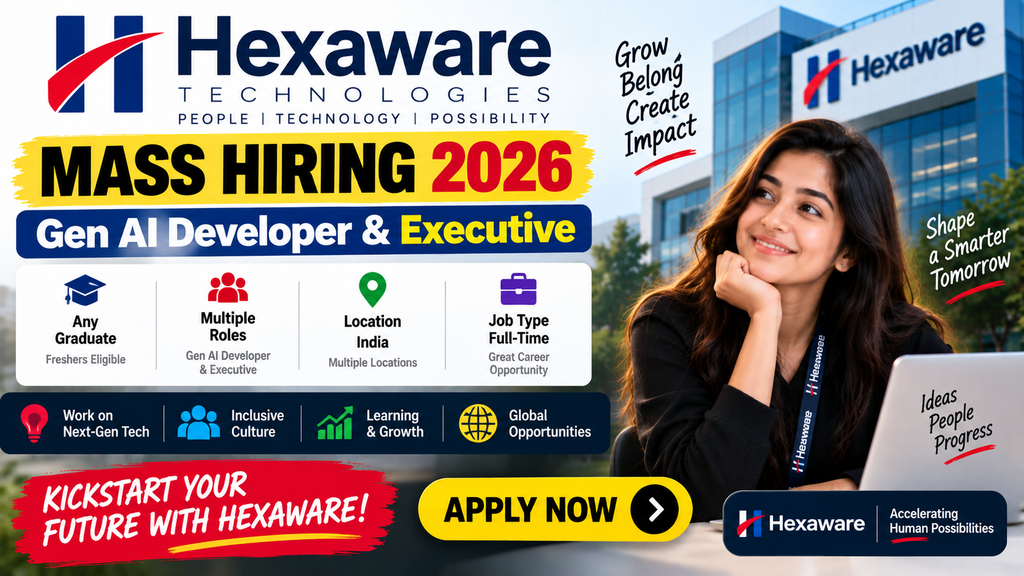 Hexaware Mass Hiring 2026 For Gen AI Developer & Executive | India
