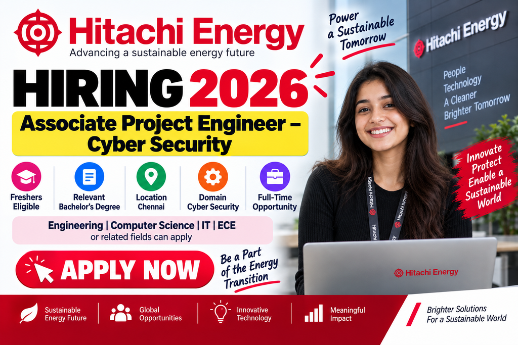 Hitachi Energy Hiring 2026 For Associate Project Engineer – Cyber Security | Chennai
