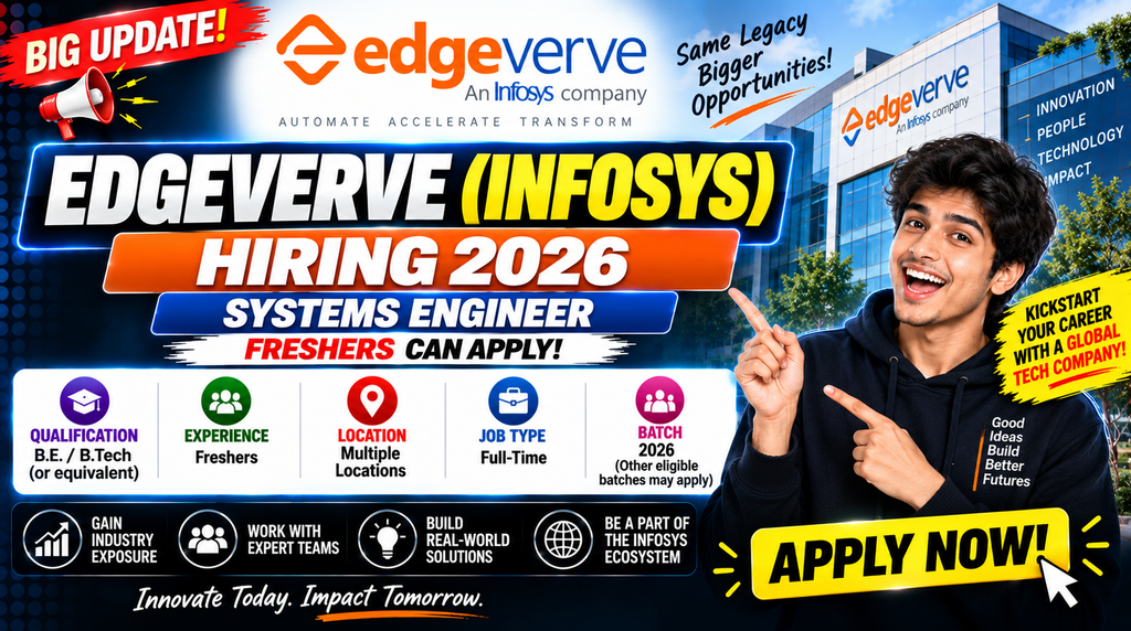 EdgeVerve Systems Hiring 2026 For Systems Engineer | Multiple Locations
