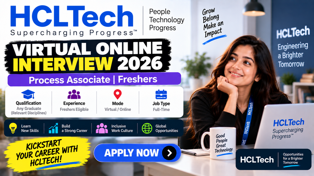 HCLTech Virtual Online Interview 2026 – Process Associate | Freshers