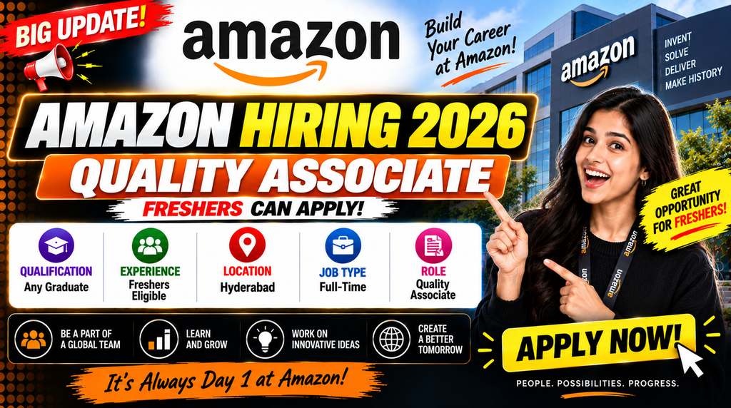 Amazon Hiring 2026 For Quality Associate | Hyderabad