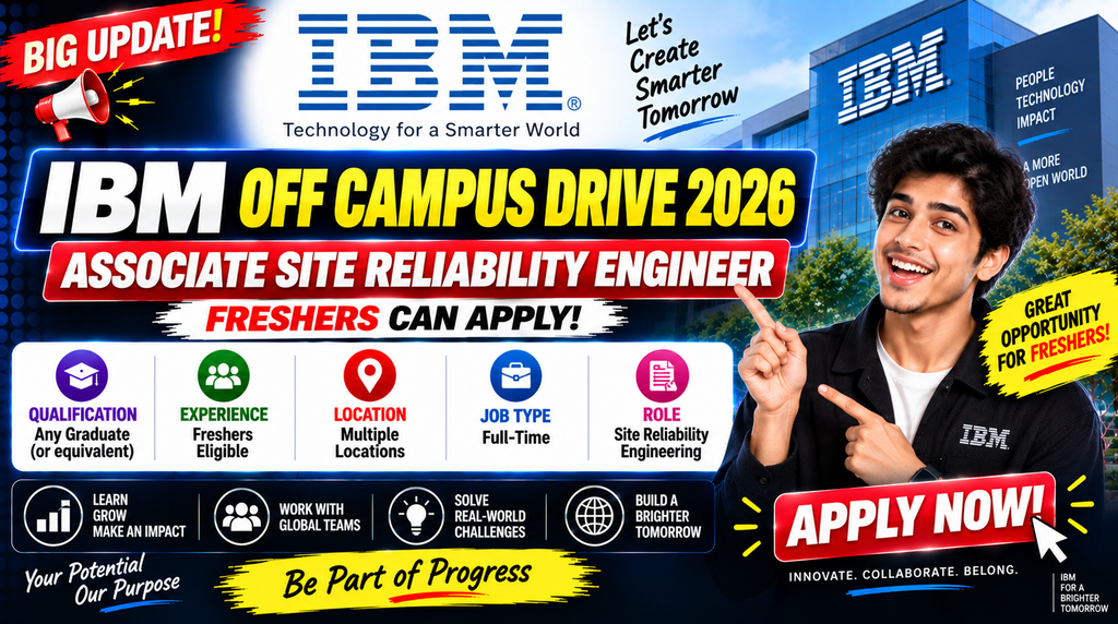 IBM Off Campus Drive 2026 Hiring Associate Site Reliability Engineer | Multiple Locations