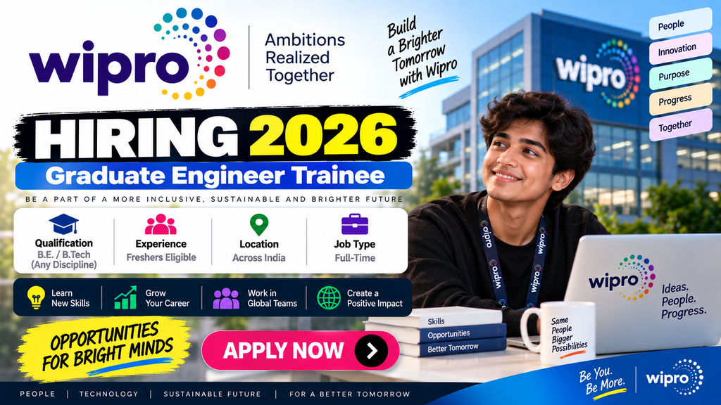 Wipro Graduate Engineer Trainee 2026 Hiring Freshers | India