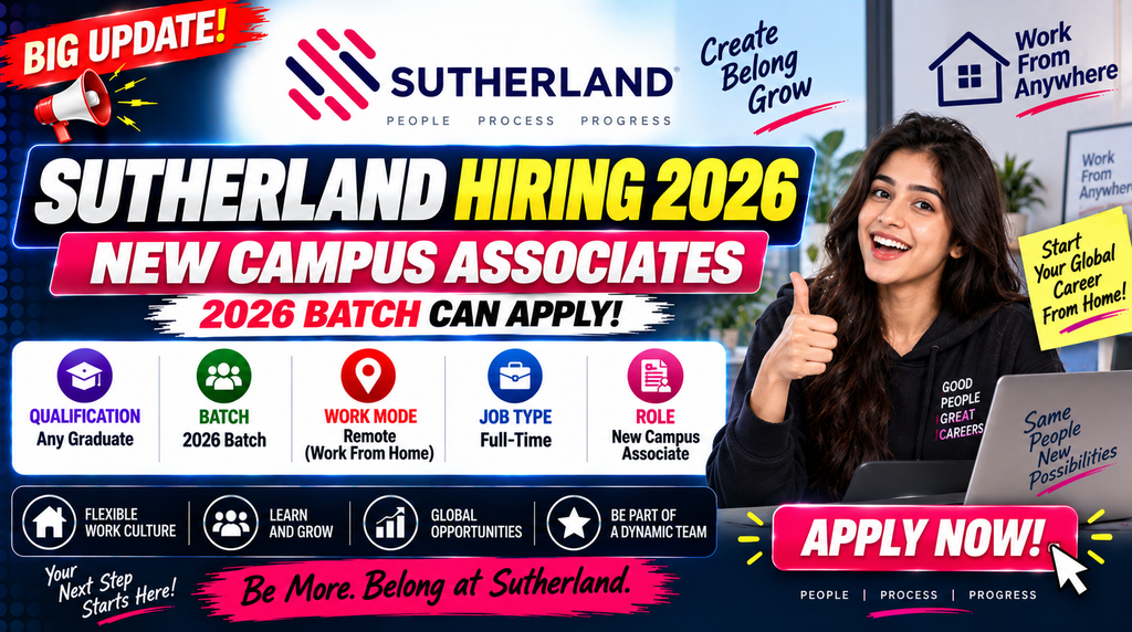 Sutherland Hiring 2026 For New Campus Associates | 2026 Batch | Remote