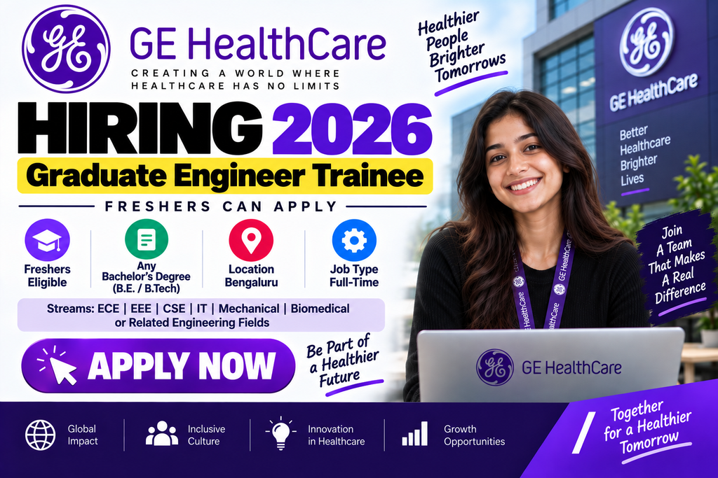 GE HealthCare Hiring 2026 For Graduate Engineer Trainee | Bengaluru