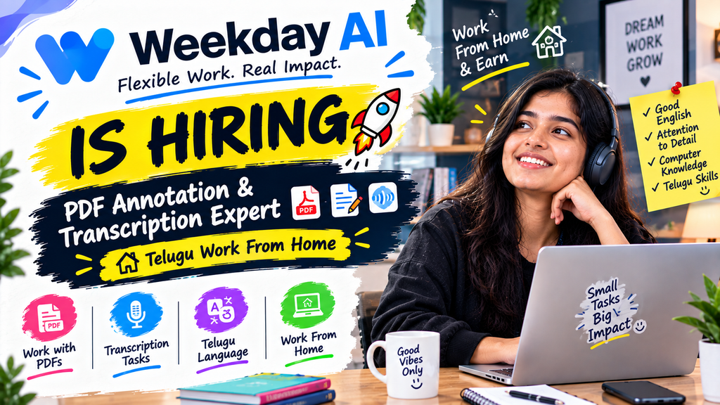 Weekday AI PDF Annotation & Transcription Experts – Telugu Recruitment 2026