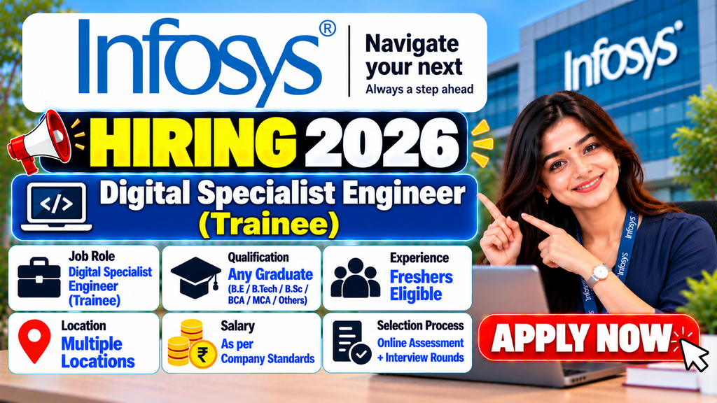 Infosys Hiring 2026 For Digital Specialist Engineer (Trainee) | Freshers | Multiple Locations