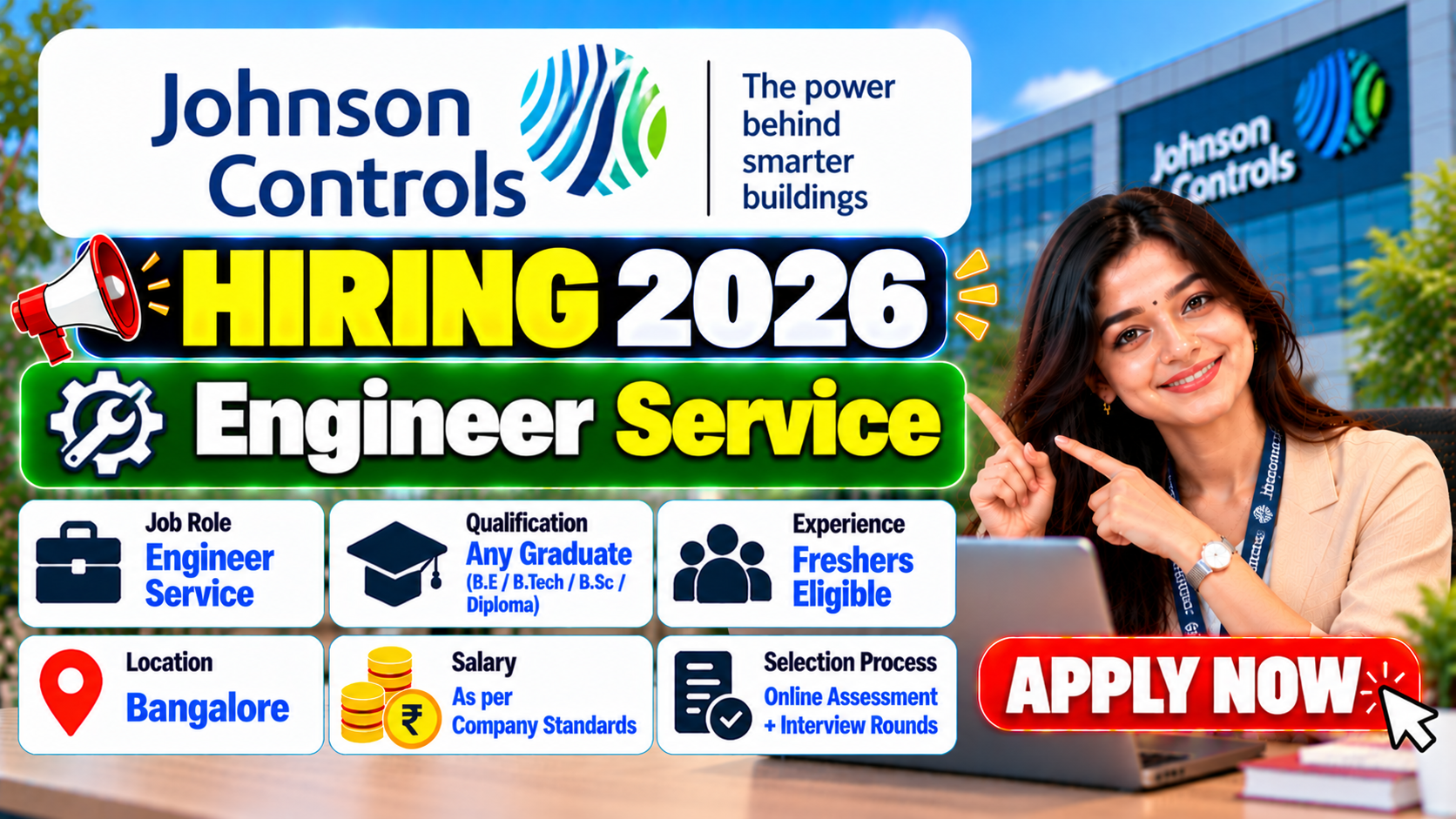 Johnson Controls Hiring 2026 For Engineer Service | Freshers | Bangalore
