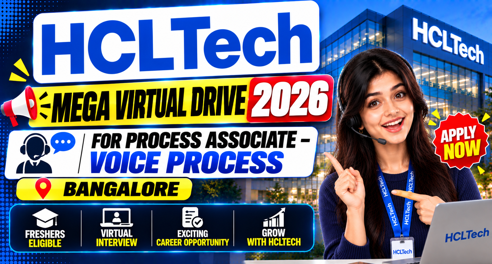 HCLTech Mega Virtual Drive 2026 Hiring Freshers For Process Associate ...