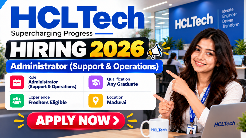 HCLTech Hiring 2026 For Administrator