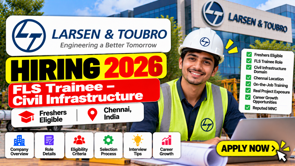 Larsen & Toubro Hiring 2026 For FLS Trainee – Civil Infrastructure | Chennai