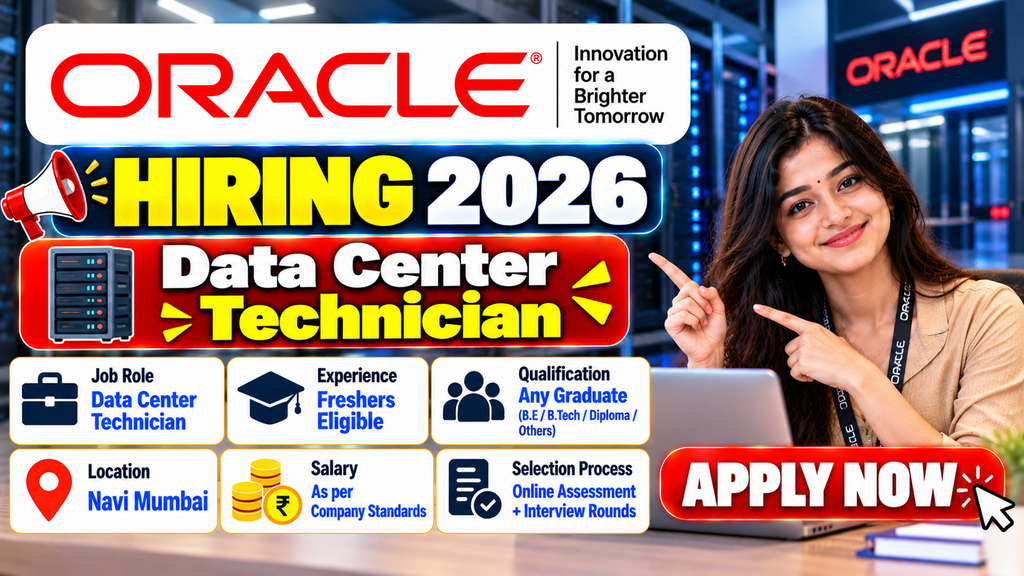 Oracle Hiring 2026 For Data Center Technician | Navi Mumbai