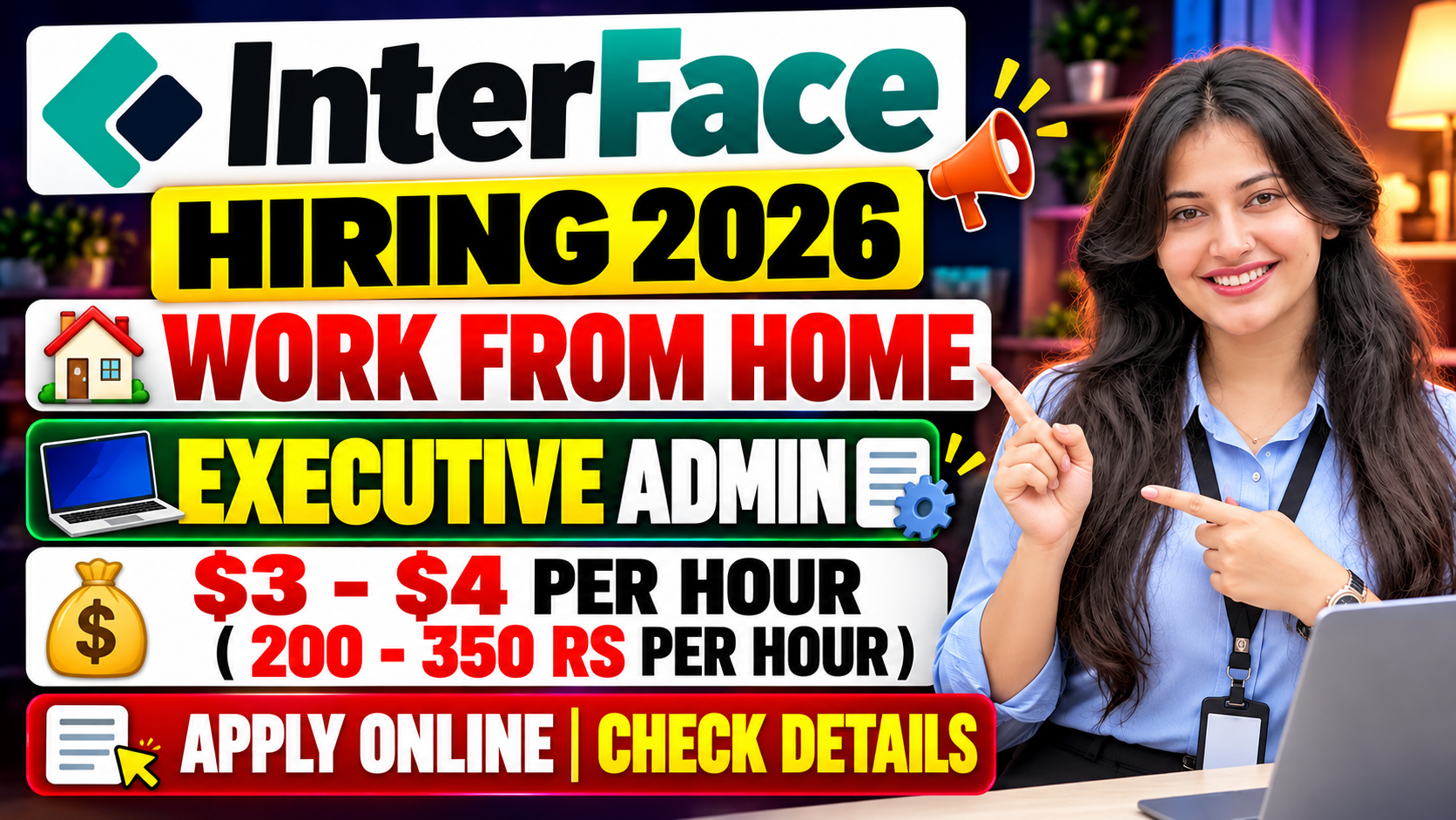 InterFace Hiring 2026 For Executive Admin | Work From Home