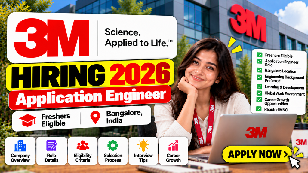 3M Recruitment 2026 For Application Engineer | Freshers | Bangalore
