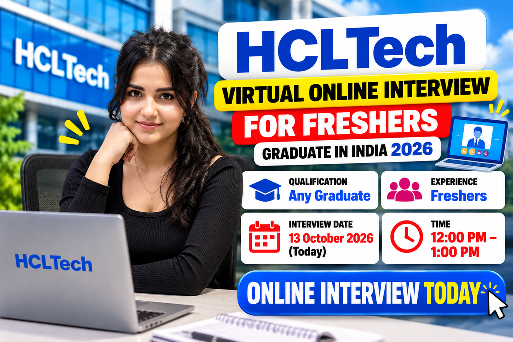 HCL Tech Virtual Online Interview for Freshers Graduate in India 2026